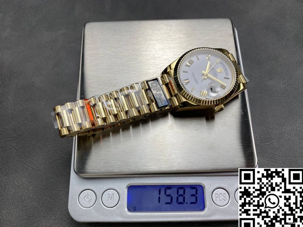 Day Steel 36mm QF Dial Tungsten Yellow v5 Gold Rolex Factory Date White M128238-0113 0130